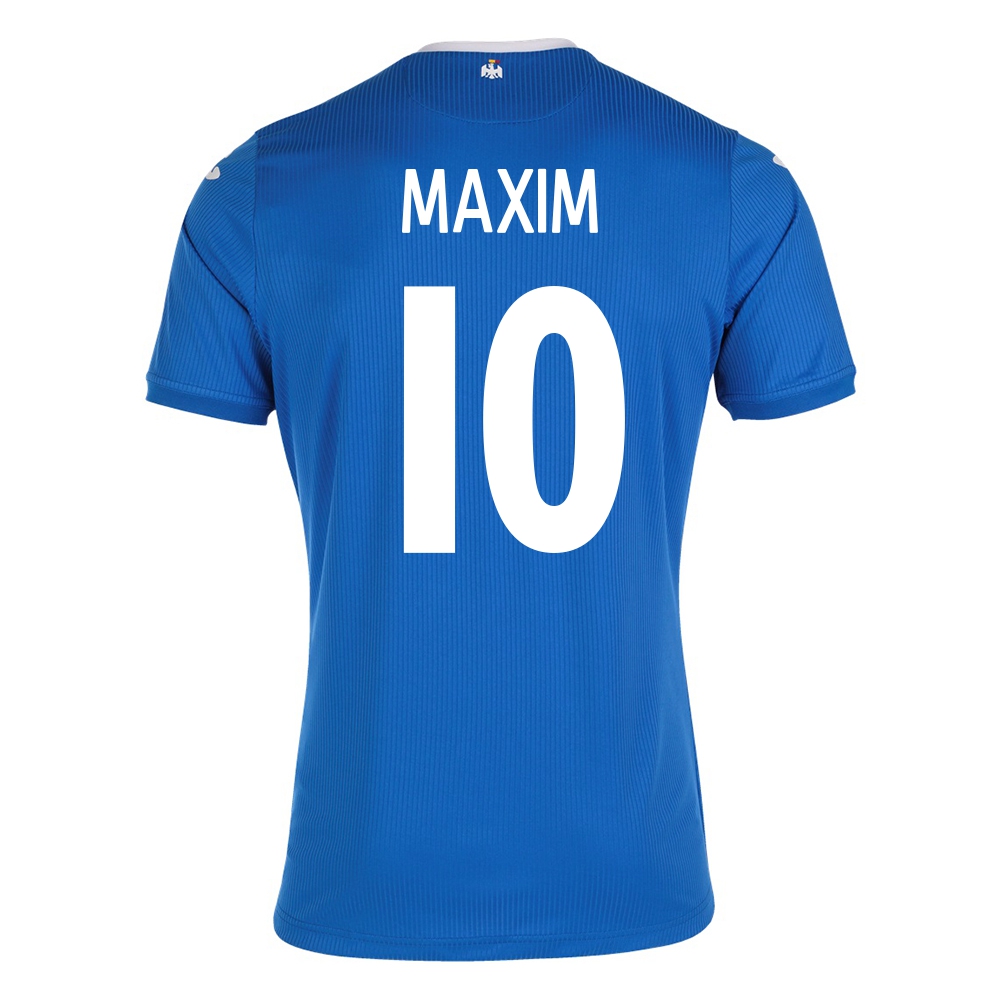 Femme Équipe de Roumanie de football Maillot Alexandru Maxim #10 Tenues Extérieur Bleu 2021