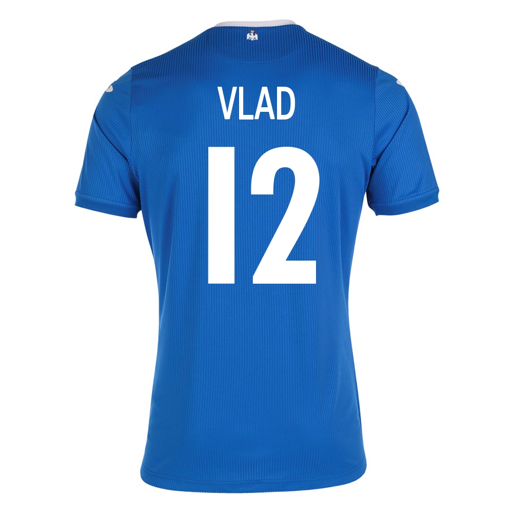Femme Équipe De Roumanie De Football Maillot Andrei Vlad #12 Tenues Extérieur Bleu 2021