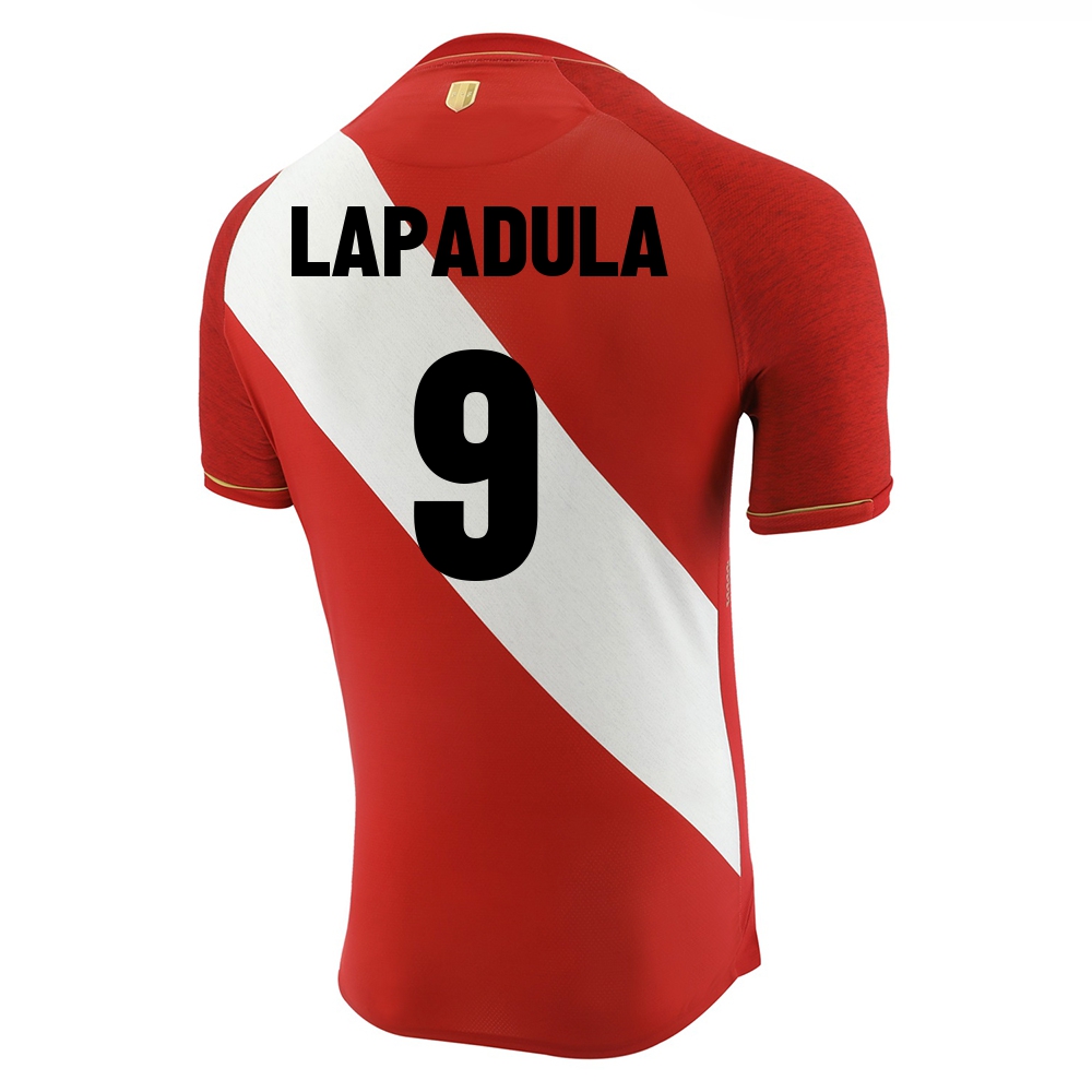 Femme Équipe du Pérou de football Maillot Gianluca Lapadula #9 Tenues Extérieur Rouge Blanc 2021