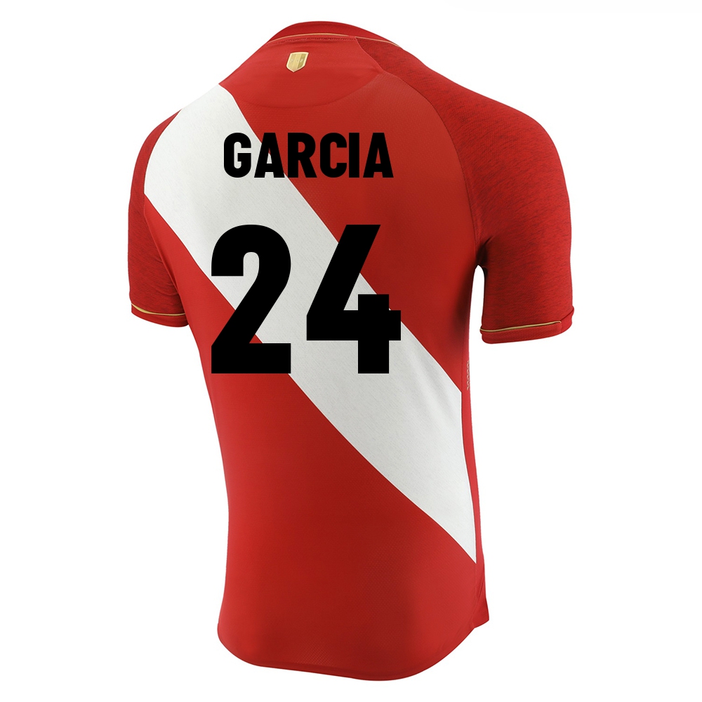 Femme Équipe Du Pérou De Football Maillot Raziel Garcia #24 Tenues Extérieur Rouge Blanc 2021
