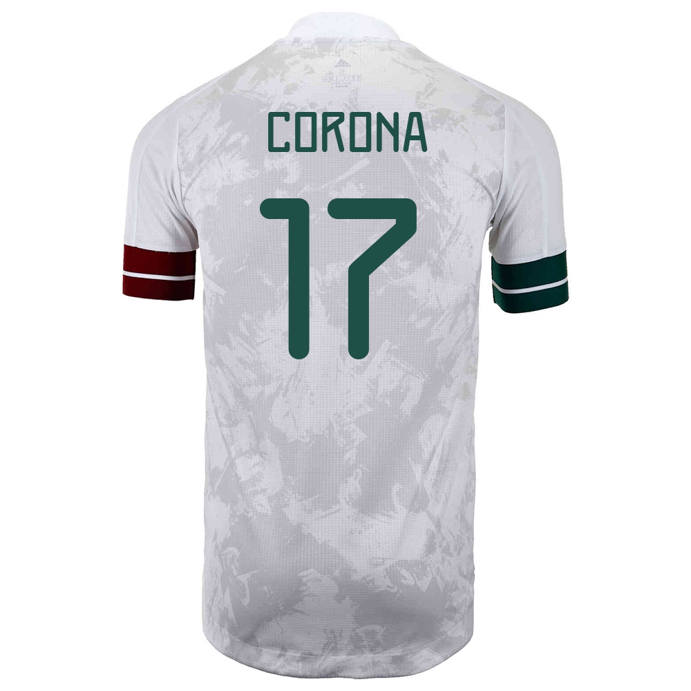 Femme Équipe du Mexique de football Maillot Jesus Corona #17 Tenues Extérieur Blanc Noir 2021