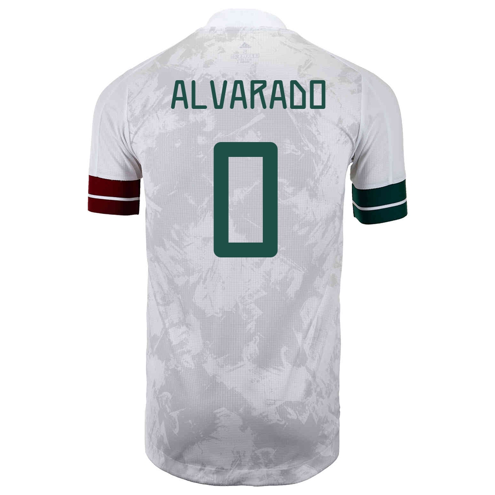 Femme Équipe du Mexique de football Maillot Roberto Alvarado #0 Tenues Extérieur Blanc Noir 2021