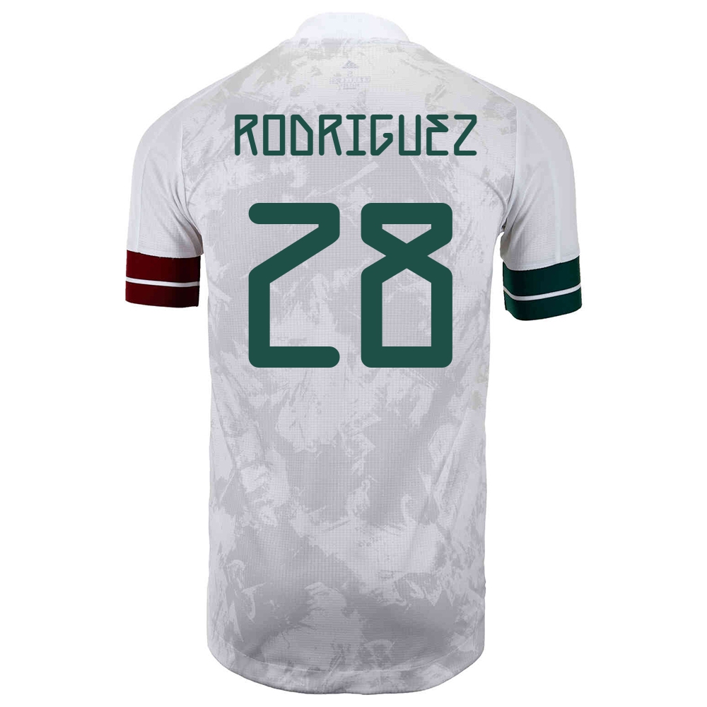 Femme Équipe du Mexique de football Maillot Carlos Rodriguez #28 Tenues Extérieur Blanc Noir 2021