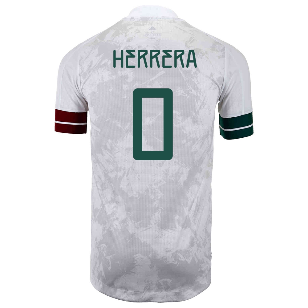 Femme Équipe du Mexique de football Maillot Hector Herrera #0 Tenues Extérieur Blanc Noir 2021