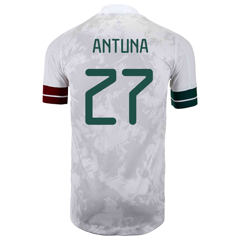 Femme Équipe du Mexique de football Maillot Uriel Antuna #27 Tenues Extérieur Blanc Noir 2021