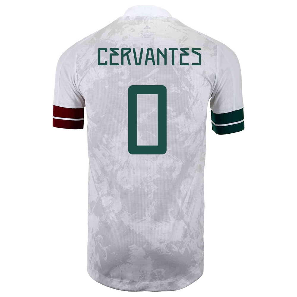 Femme Équipe du Mexique de football Maillot Alan Cervantes #0 Tenues Extérieur Blanc Noir 2021