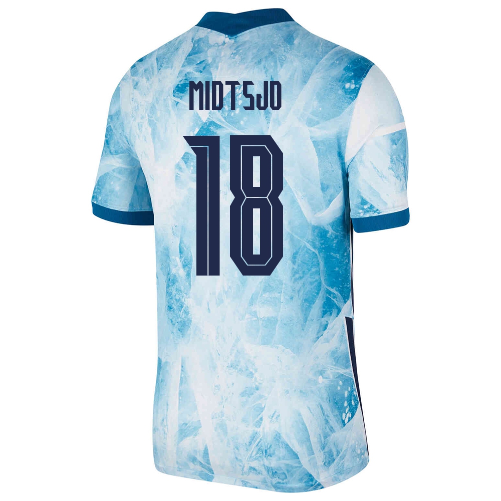 Femme Équipe de Norvège de football Maillot Fredrik Midtsjo #18 Tenues Extérieur Bleu Clair 2021