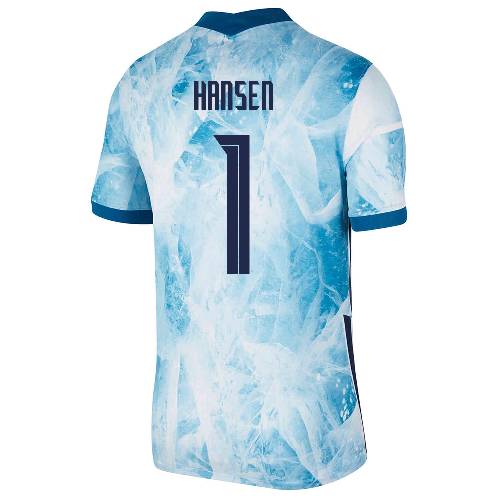 Femme Équipe de Norvège de football Maillot Andre Hansen #1 Tenues Extérieur Bleu Clair 2021