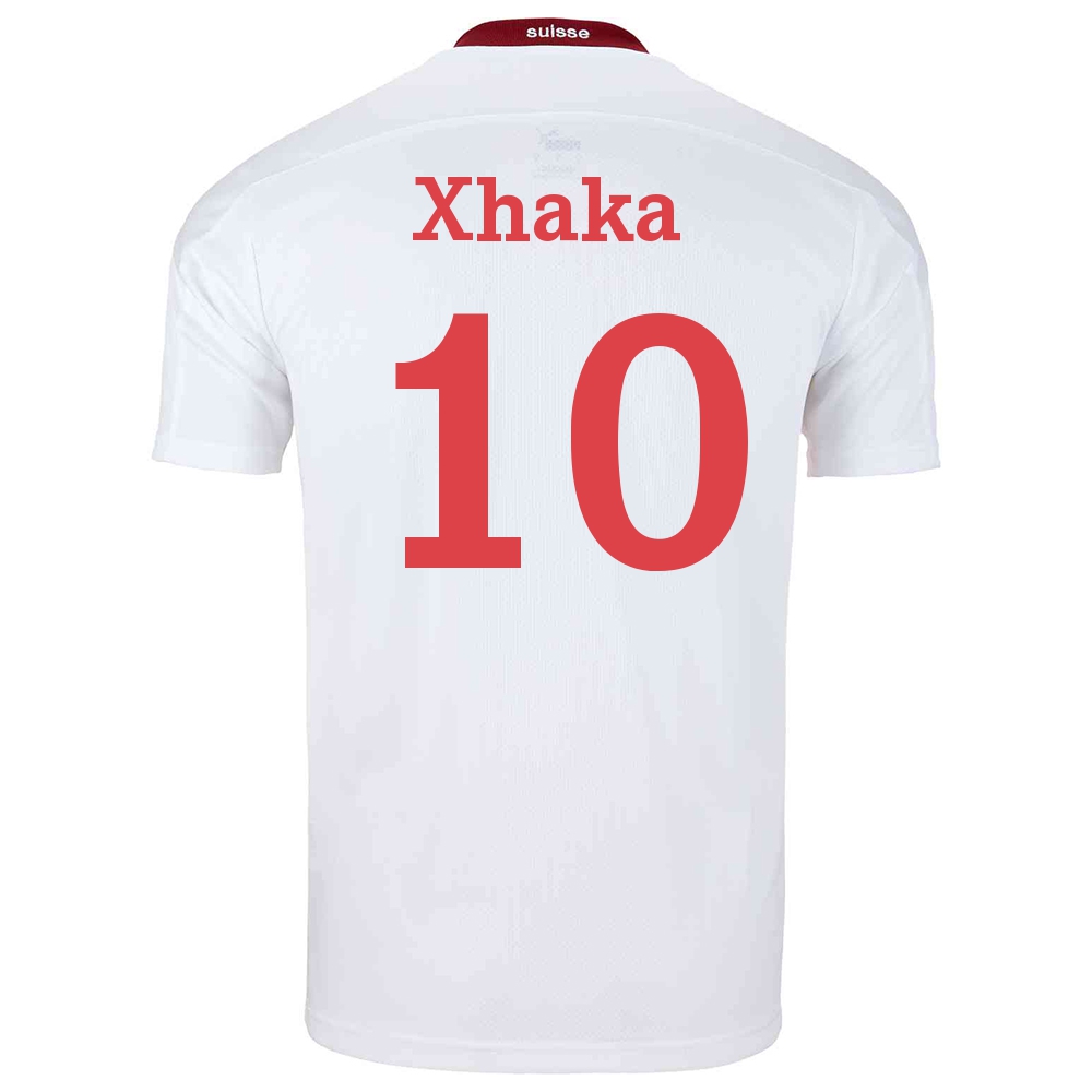 Femme Équipe de Suisse de football Maillot Granit Xhaka #10 Tenues Extérieur Blanc 2021