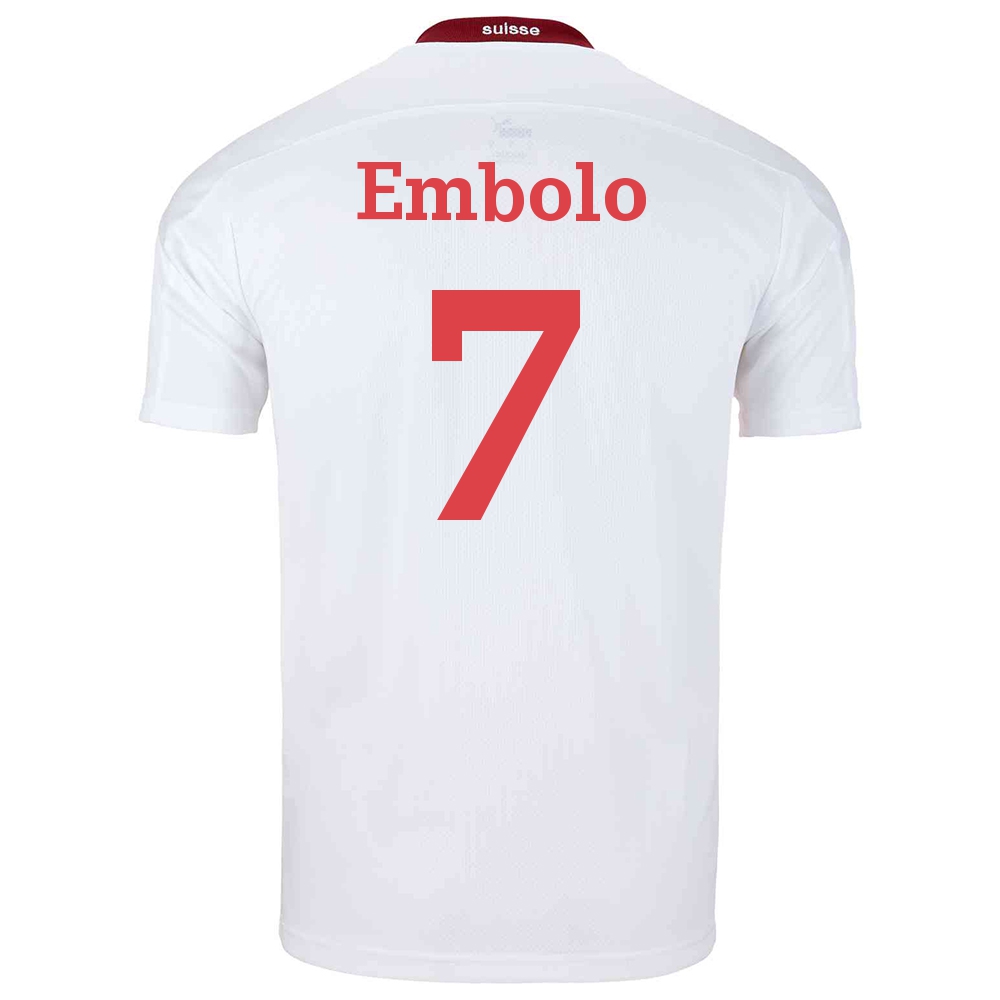 Femme Équipe de Suisse de football Maillot Breel Embolo #7 Tenues Extérieur Blanc 2021
