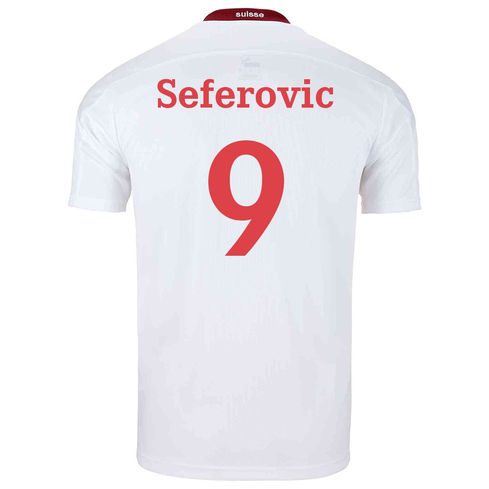 Femme Équipe de Suisse de football Maillot Haris Seferovic #9 Tenues Extérieur Blanc 2021