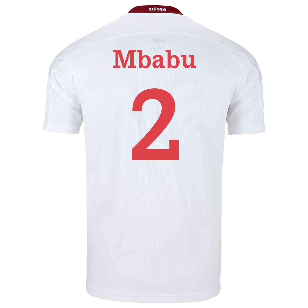 Femme Équipe de Suisse de football Maillot Kevin Mbabu #2 Tenues Extérieur Blanc 2021