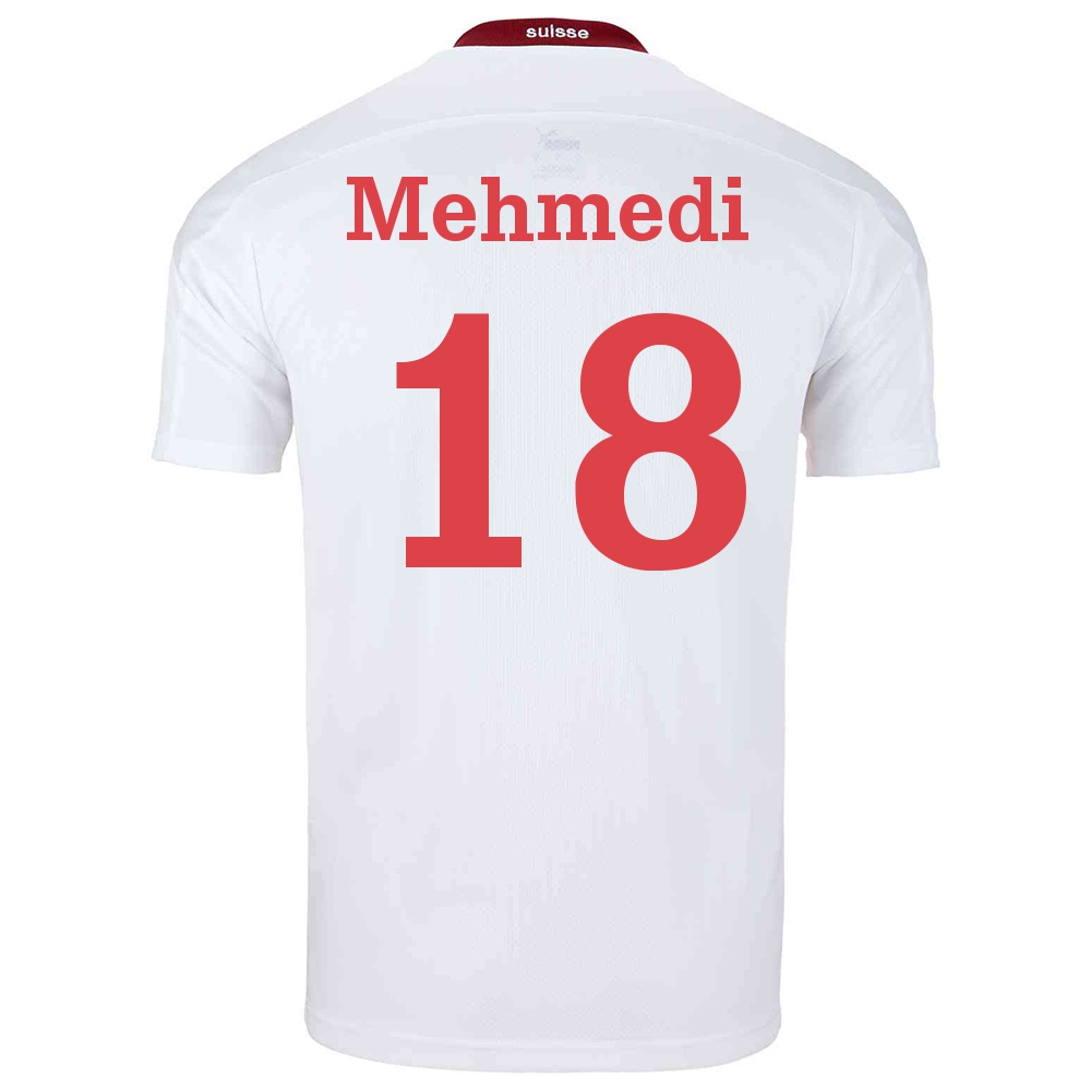 Femme Équipe de Suisse de football Maillot Admir Mehmedi #18 Tenues Extérieur Blanc 2021