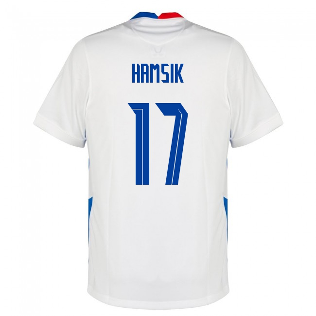 Femme Équipe de Slovaquie de football Maillot Marek Hamsik #17 Tenues Extérieur Blanc 2021