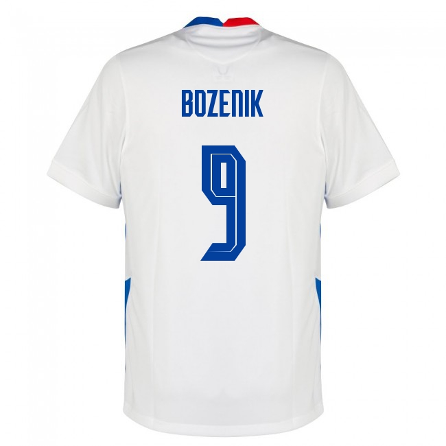 Femme Équipe de Slovaquie de football Maillot Robert Bozenik #9 Tenues Extérieur Blanc 2021
