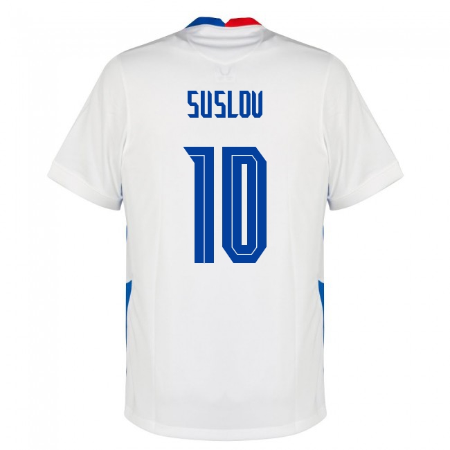 Femme Équipe de Slovaquie de football Maillot Tomas Suslov #10 Tenues Extérieur Blanc 2021