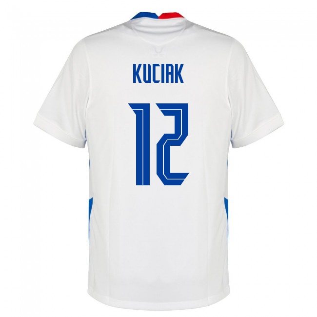 Femme Équipe de Slovaquie de football Maillot Dusan Kuciak #12 Tenues Extérieur Blanc 2021