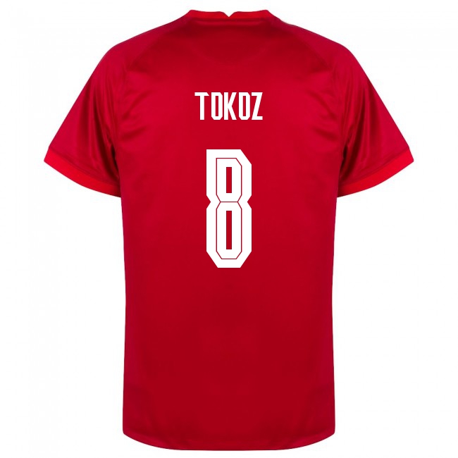 Femme Équipe Turquie de football Maillot Dorukhan Tokoz #8 Tenues Extérieur Rouge 2021