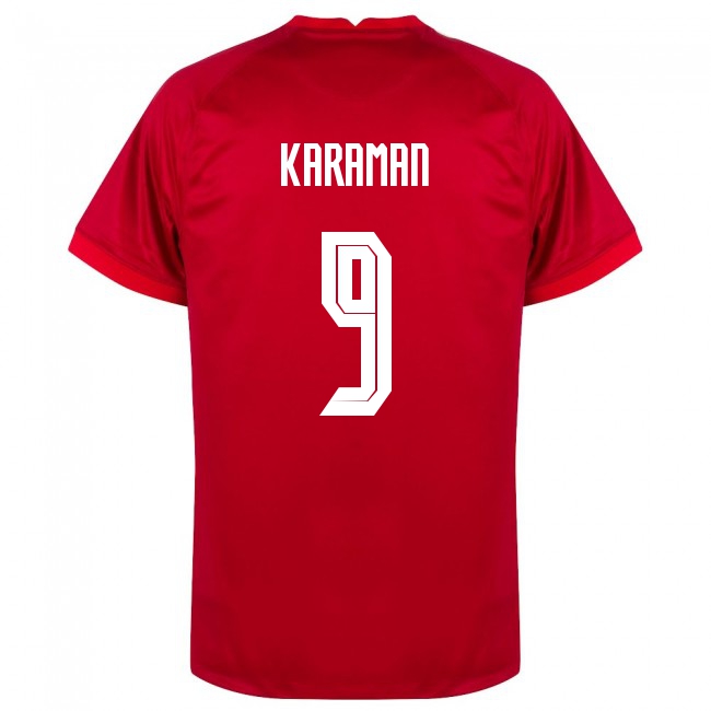 Femme Équipe Turquie de football Maillot Kenan Karaman #9 Tenues Extérieur Rouge 2021