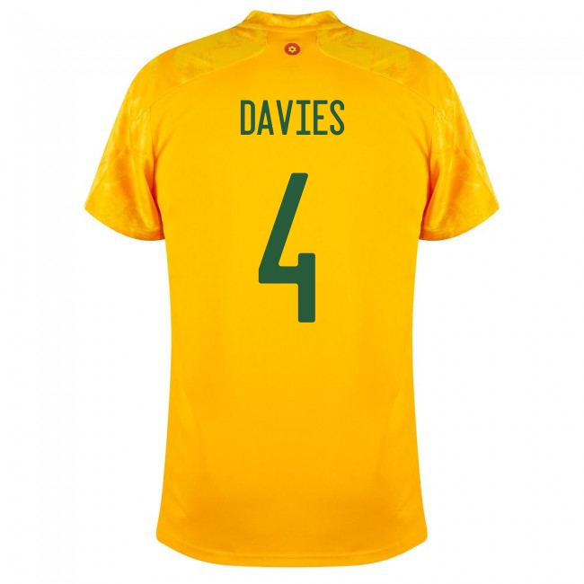 Femme Équipe du pays de Galles de football Maillot Ben Davies #4 Tenues Extérieur Jaune 2021