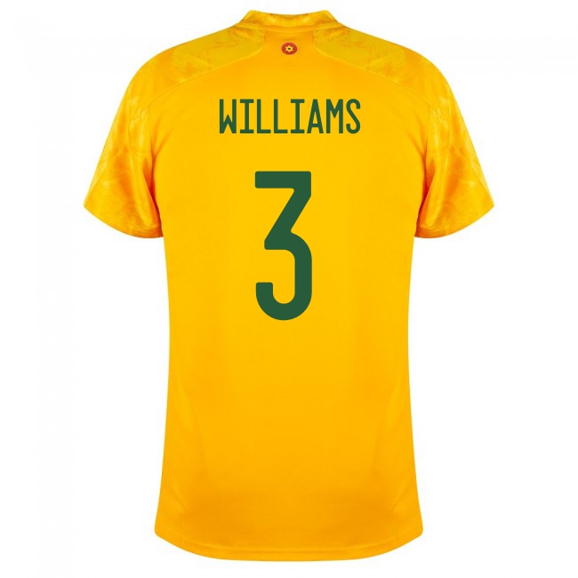Femme Équipe du pays de Galles de football Maillot Neco Williams #3 Tenues Extérieur Jaune 2021