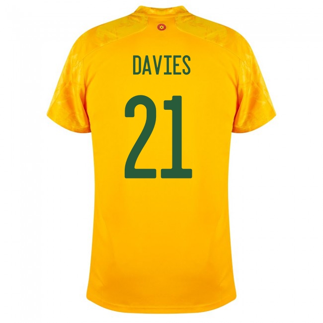 Femme Équipe du pays de Galles de football Maillot Adam Davies #21 Tenues Extérieur Jaune 2021