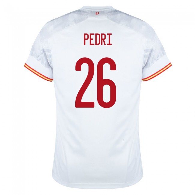 Femme Équipe d'Espagne de football Maillot Pedri #26 Tenues Extérieur Blanc 2021