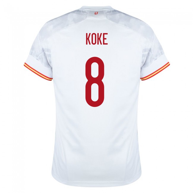 Femme Équipe d'Espagne de football Maillot Koke #8 Tenues Extérieur Blanc 2021