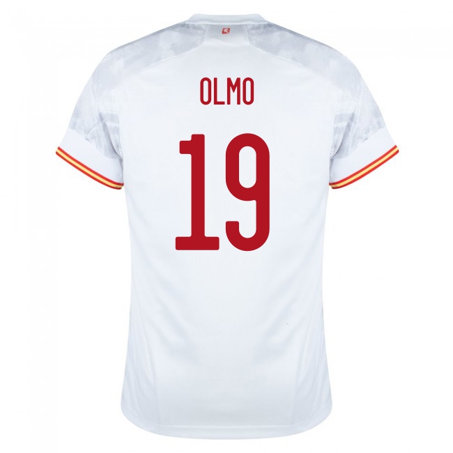 Femme Équipe d'Espagne de football Maillot Dani Olmo #19 Tenues Extérieur Blanc 2021