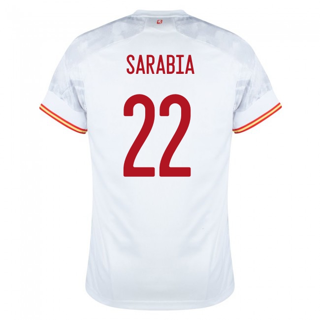 Femme Équipe d'Espagne de football Maillot Pablo Sarabia #22 Tenues Extérieur Blanc 2021