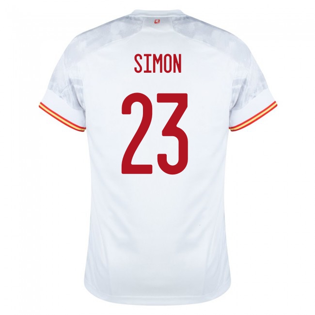 Femme Équipe d'Espagne de football Maillot Unai Simon #23 Tenues Extérieur Blanc 2021