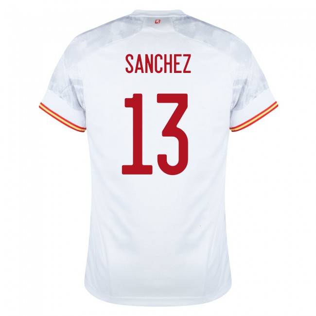 Femme Équipe d'Espagne de football Maillot Robert Sanchez #13 Tenues Extérieur Blanc 2021