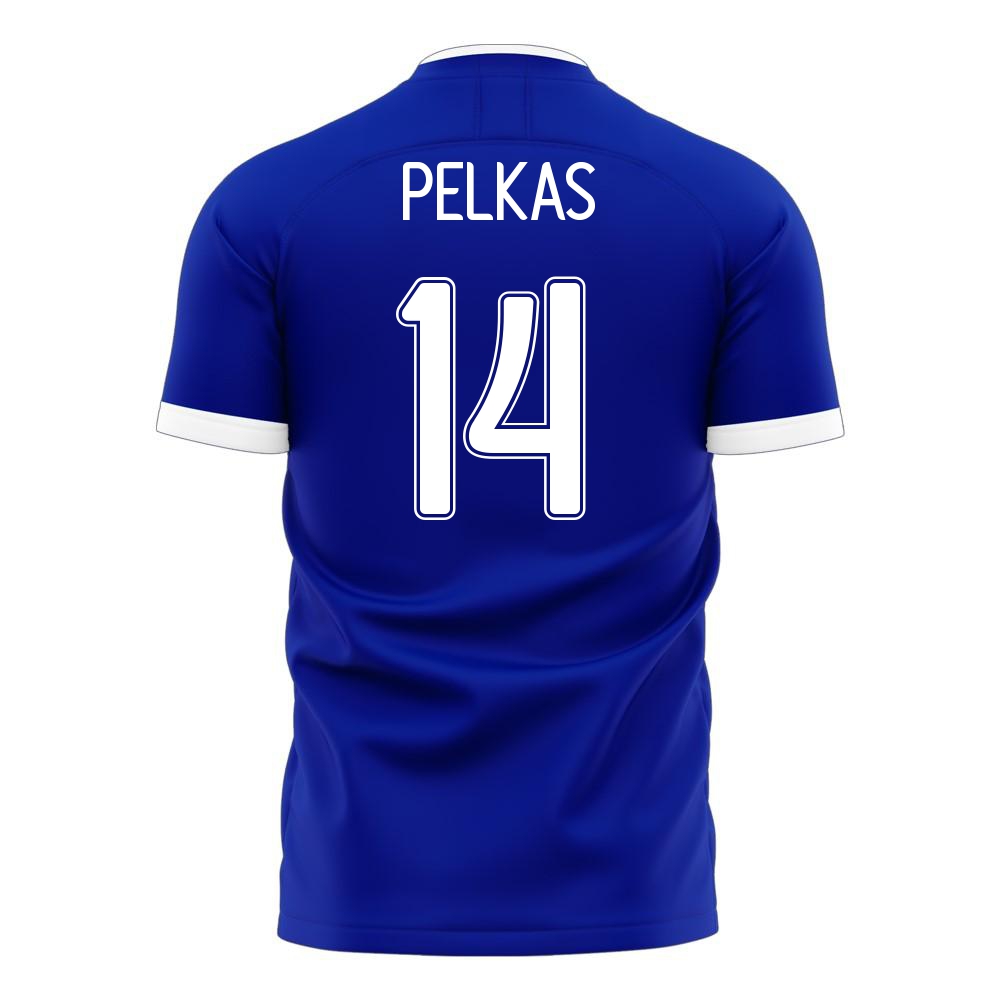 Femme Équipe de Grèce de football Maillot Dimitrios Pelkas #14 Tenues Extérieur Bleu 2021