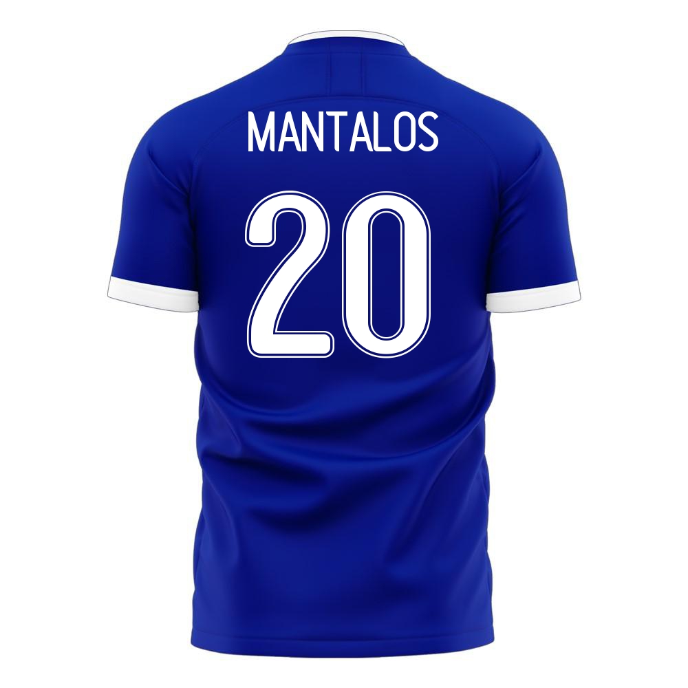 Femme Équipe de Grèce de football Maillot Petros Mantalos #20 Tenues Extérieur Bleu 2021
