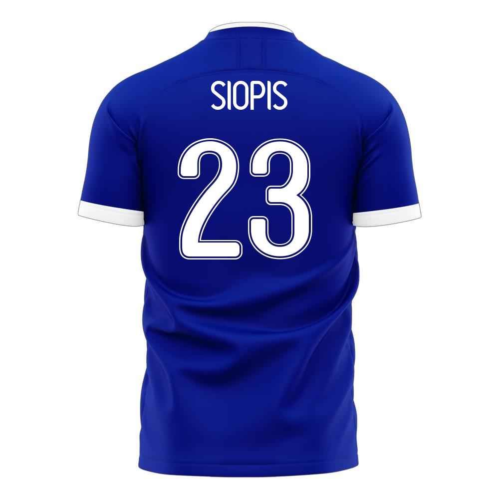 Femme Équipe de Grèce de football Maillot Manolis Siopis #23 Tenues Extérieur Bleu 2021
