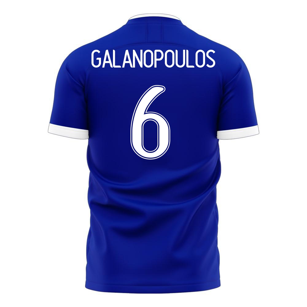 Femme Équipe de Grèce de football Maillot Konstantinos Galanopoulos #6 Tenues Extérieur Bleu 2021