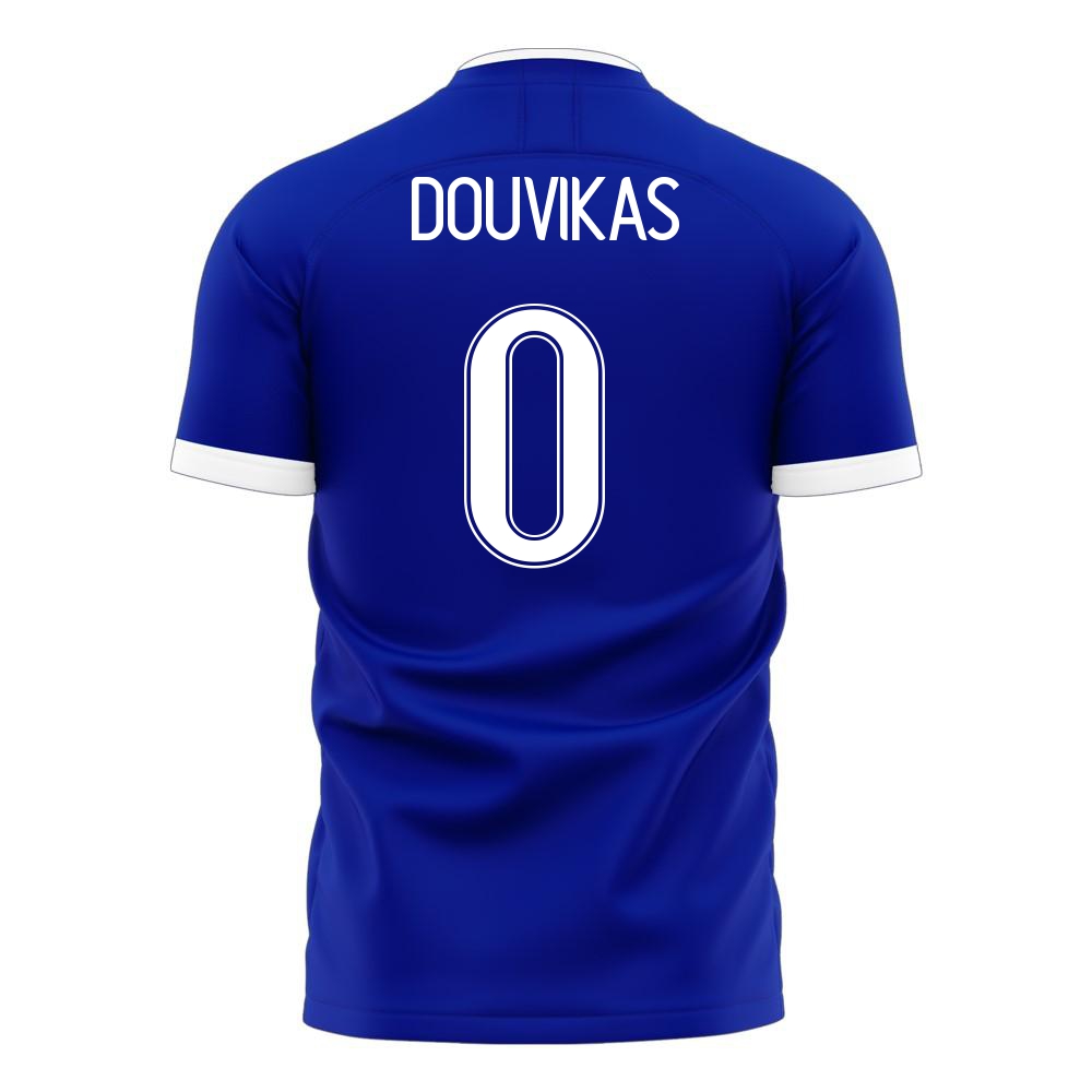 Femme Équipe de Grèce de football Maillot Anastasios Douvikas #0 Tenues Extérieur Bleu 2021