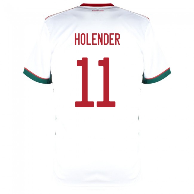 Homme Équipe De Hongrie De Football Maillot Filip Holender #11 Tenues Extérieur Blanc 2021