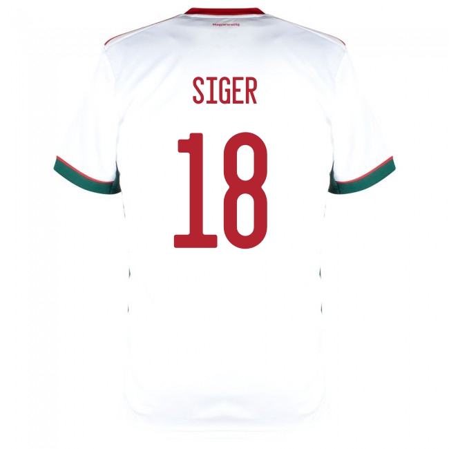 Femme Équipe de Hongrie de football Maillot David Siger #18 Tenues Extérieur Blanc 2021