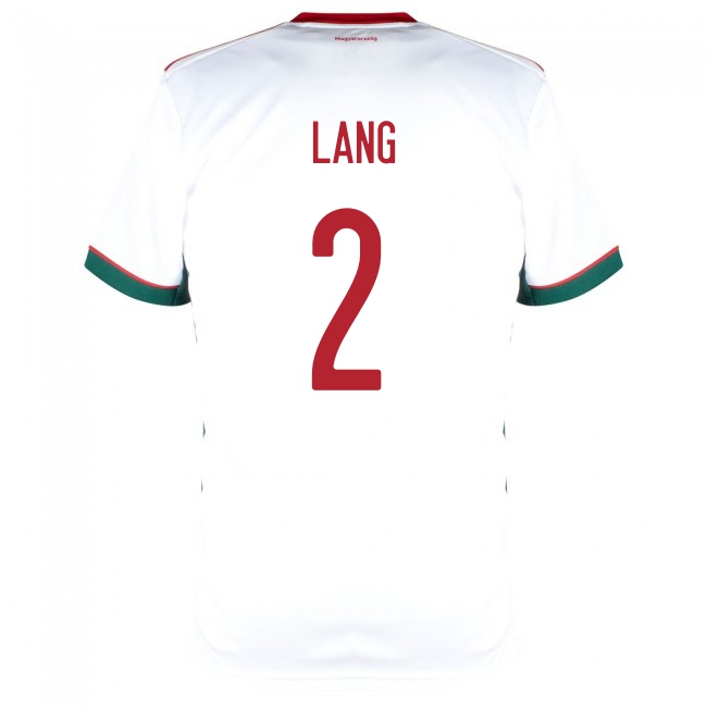 Femme Équipe de Hongrie de football Maillot Adam Lang #2 Tenues Extérieur Blanc 2021
