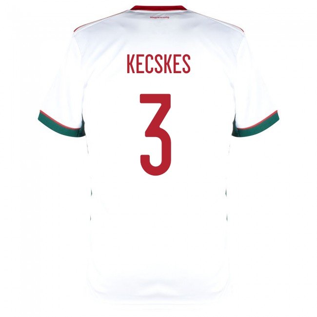 Femme Équipe de Hongrie de football Maillot Akos Kecskes #3 Tenues Extérieur Blanc 2021