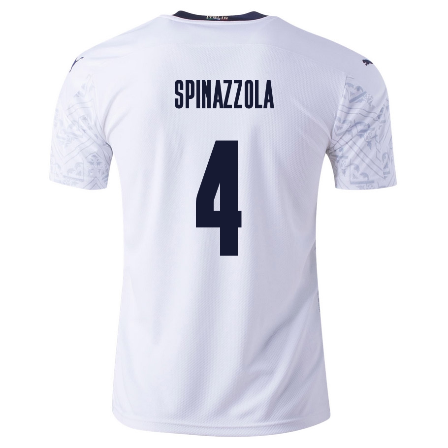 Femme Équipe d'Italie de football Maillot Leonardo Spinazzola #4 Tenues Extérieur Blanc 2021