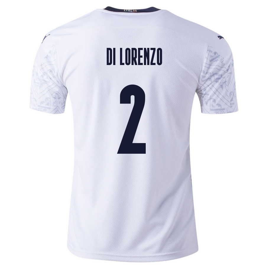 Femme Équipe d'Italie de football Maillot Giovanni Di Lorenzo #2 Tenues Extérieur Blanc 2021