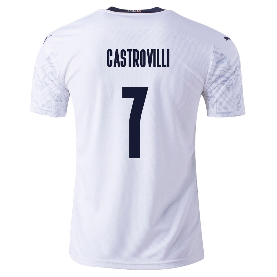 Femme Équipe d'Italie de football Maillot Gaetano Castrovilli #7 Tenues Extérieur Blanc 2021