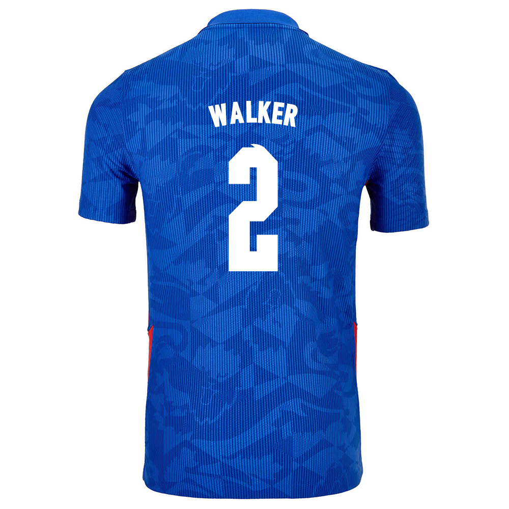 Femme Équipe D'angleterre De Football Maillot Kyle Walker #2 Tenues Extérieur Bleu 2021