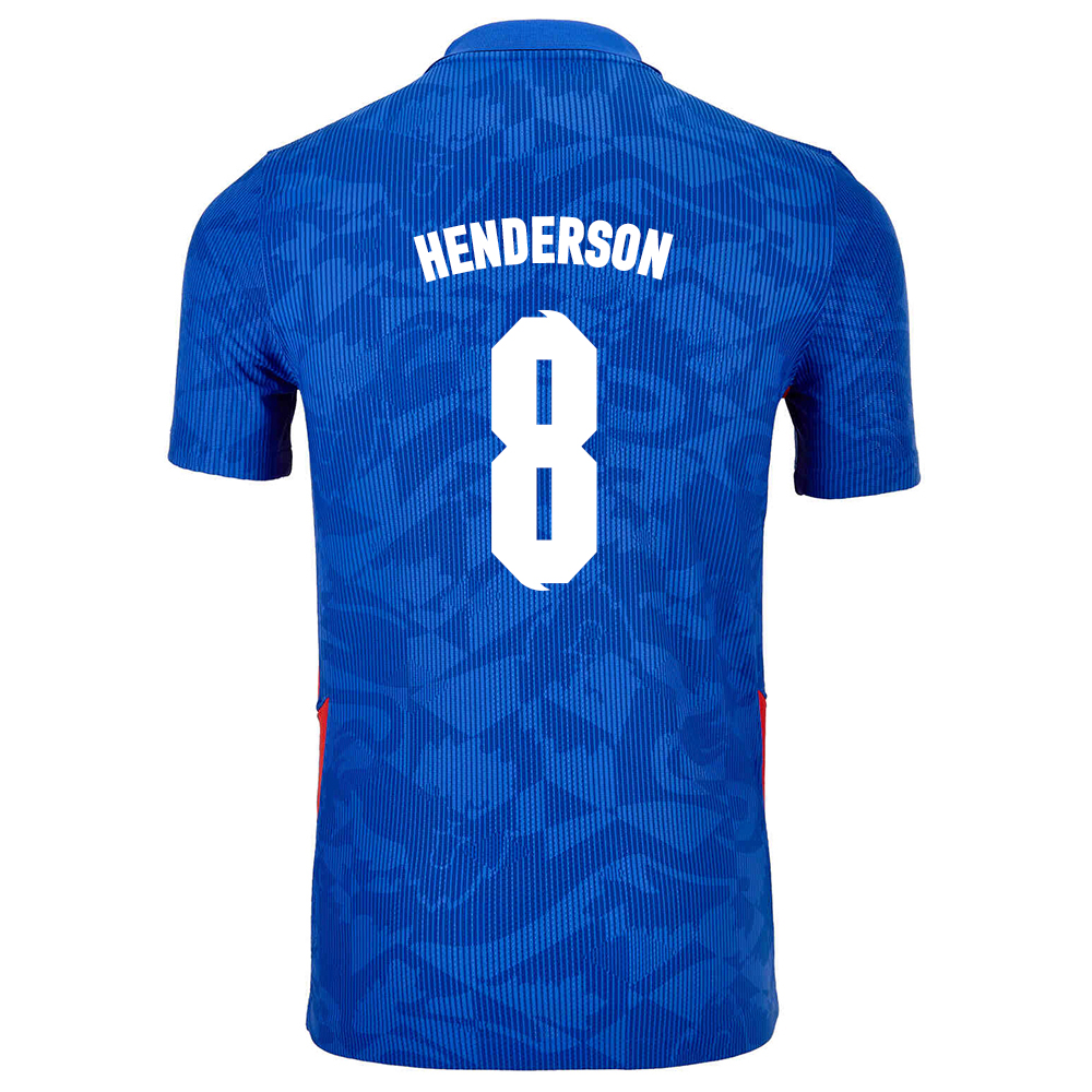 Femme Équipe d'Angleterre de football Maillot Jordan Henderson #8 Tenues Extérieur Bleu 2021