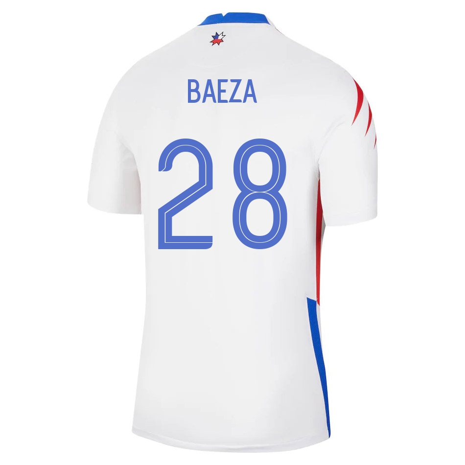Femme Équipe du Chili de football Maillot Claudio Baeza #28 Tenues Extérieur Blanc 2021