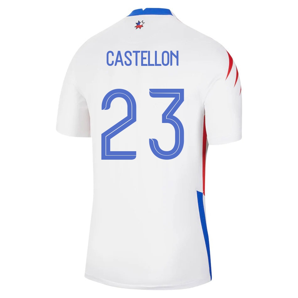 Femme Équipe du Chili de football Maillot Gabriel Castellon #23 Tenues Extérieur Blanc 2021