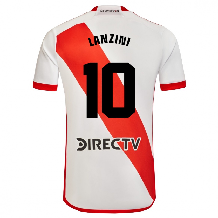 Kandiny Enfant Maillot Manuel Lanzini #10 Blanc Rouge Tenues Domicile 2023/24 T-Shirt