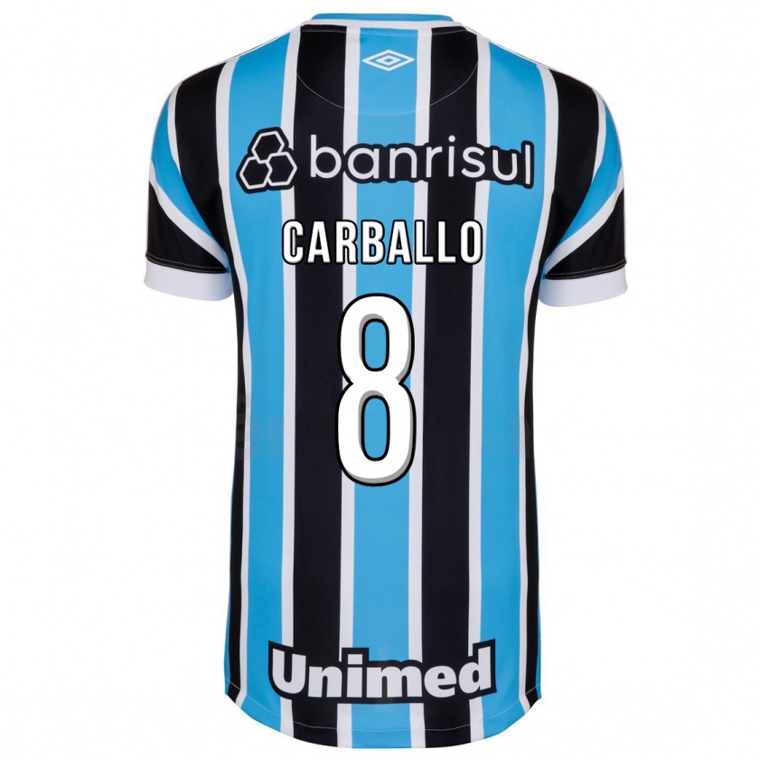 Kandiny Enfant Maillot Felipe Carballo #8 Bleu Tenues Domicile 2023/24 T-Shirt